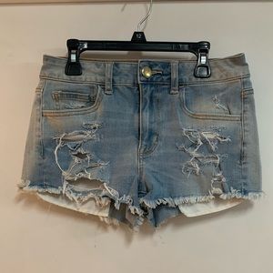 America Eagle High Rise Shortie Jean Shorts